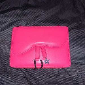 Dior saddlebag style makeup bag/clutch w/ mirror